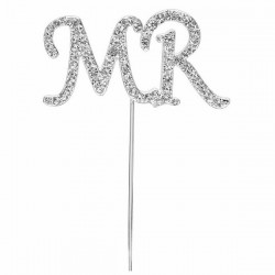 Diamante Mr Sign on a Silver stem