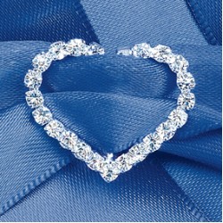 Large Diamante Heart Vertical Bar 