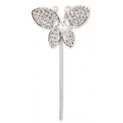 Diamante/Pearl Butterfly on a Stem