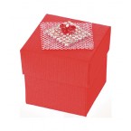 Red Silk Square Box with Lid 