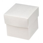 White Silk Square Box with Lid  
