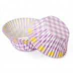 Lilac Gingham/Butterfly Paper Cupcake Cases - 100 pieces 