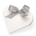 White Silk Heart Box  
