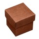 Brown Silk Square Box with Lid 
