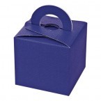 Purple Silk Square Box with Handle 